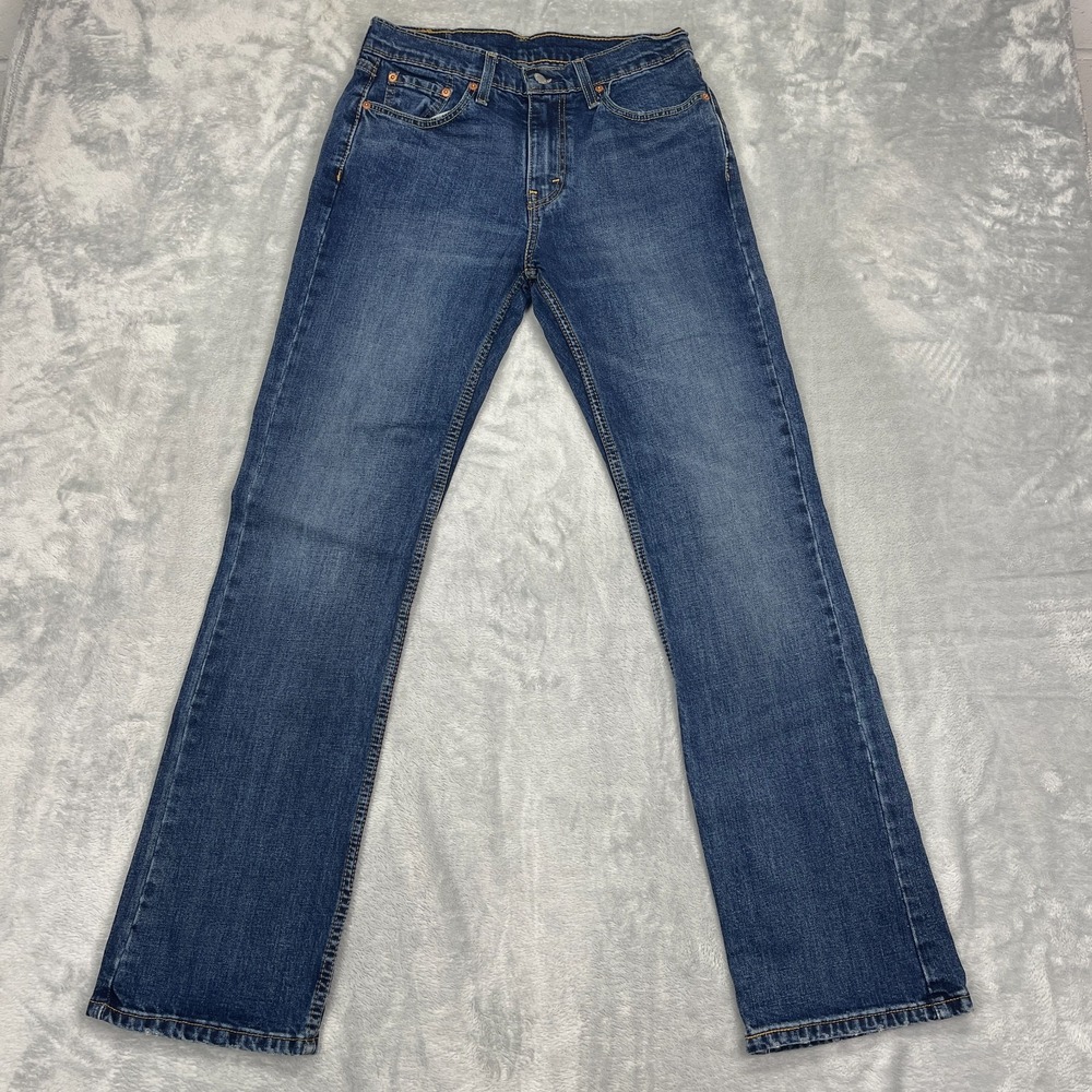 Levi's Jeans Mens 30x34 Blue Denim Dark Wash Faded Red Tab 527 Slim Bootcut Leg